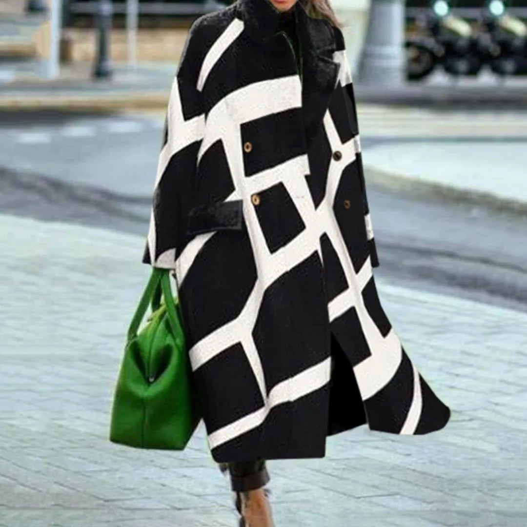 Women's Wool Blend Long Coat – Stylish Outerwear, Everyday Wear