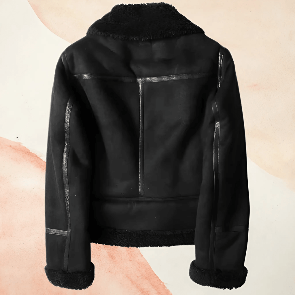 Warm Shearling Aviator Jacket – Stylish Faux Fur Lining, Casual Wear, Winter Outerwear