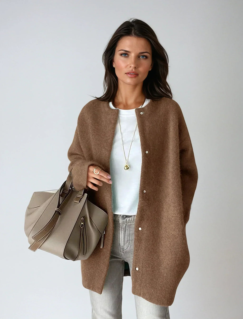 Wool Blend Button Closure Jumper – Casual Wear, Everyday Style