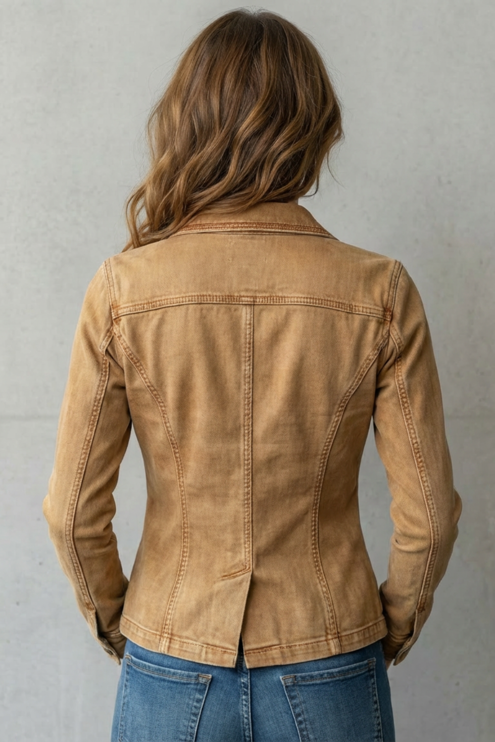 Women's Denim Blazer – Tailored Fit, Button Detail – Casual Wear, Office Style