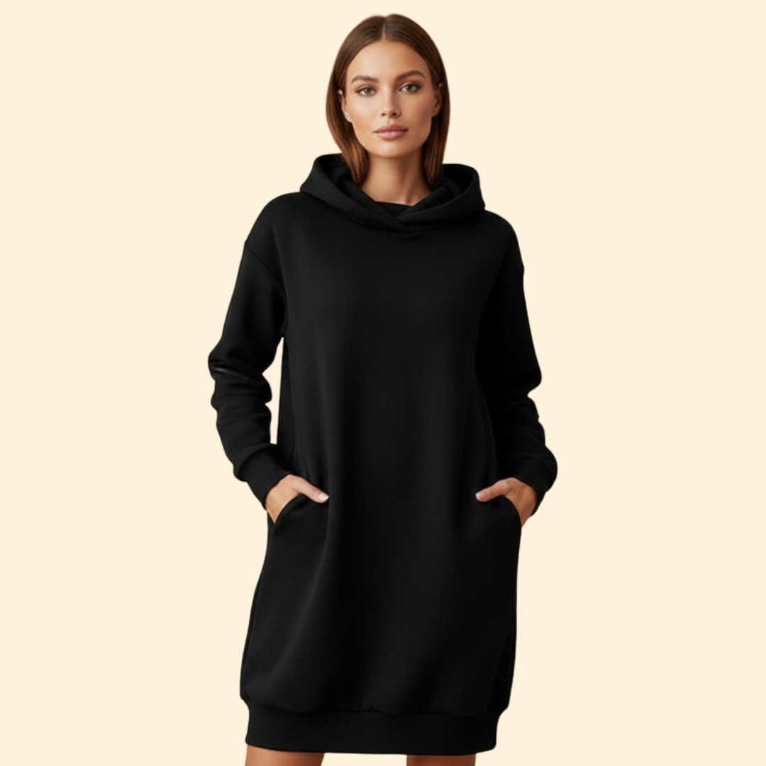Cozy Hooded Dress for Women – Casual Wear, Relaxed Style