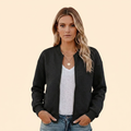 Women's Sherpa Zip-Up Bomber Jacket – Casual Wear, Winter Layering