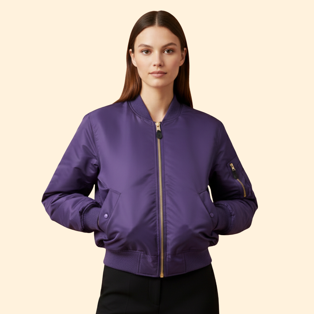 Women’s Classic Bomber Jacket – Casual Wear, Stylish Layering