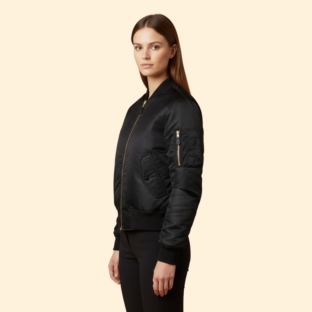 Women’s Classic Bomber Jacket – Casual Wear, Stylish Layering