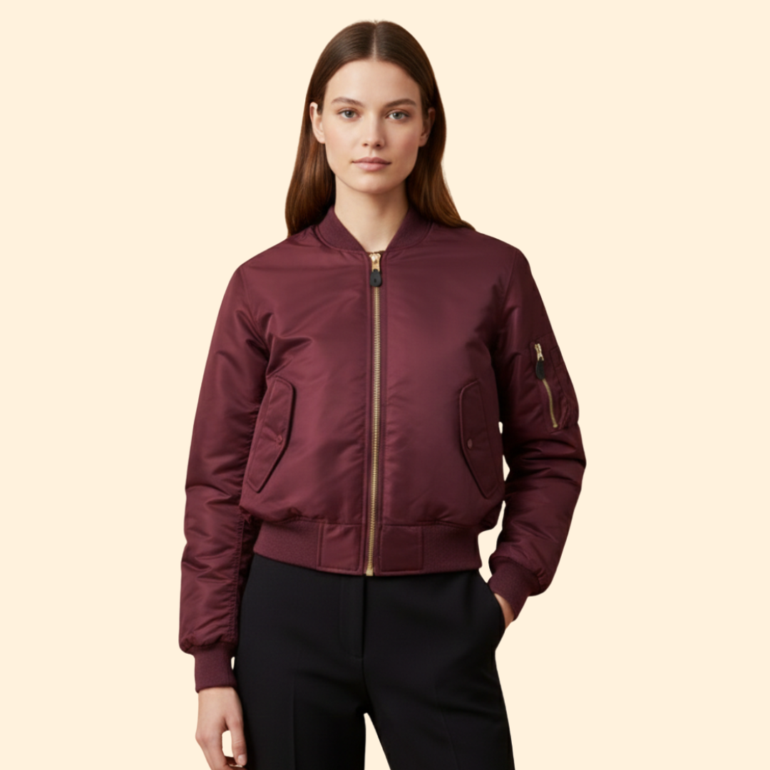 Women’s Classic Bomber Jacket – Casual Wear, Stylish Layering