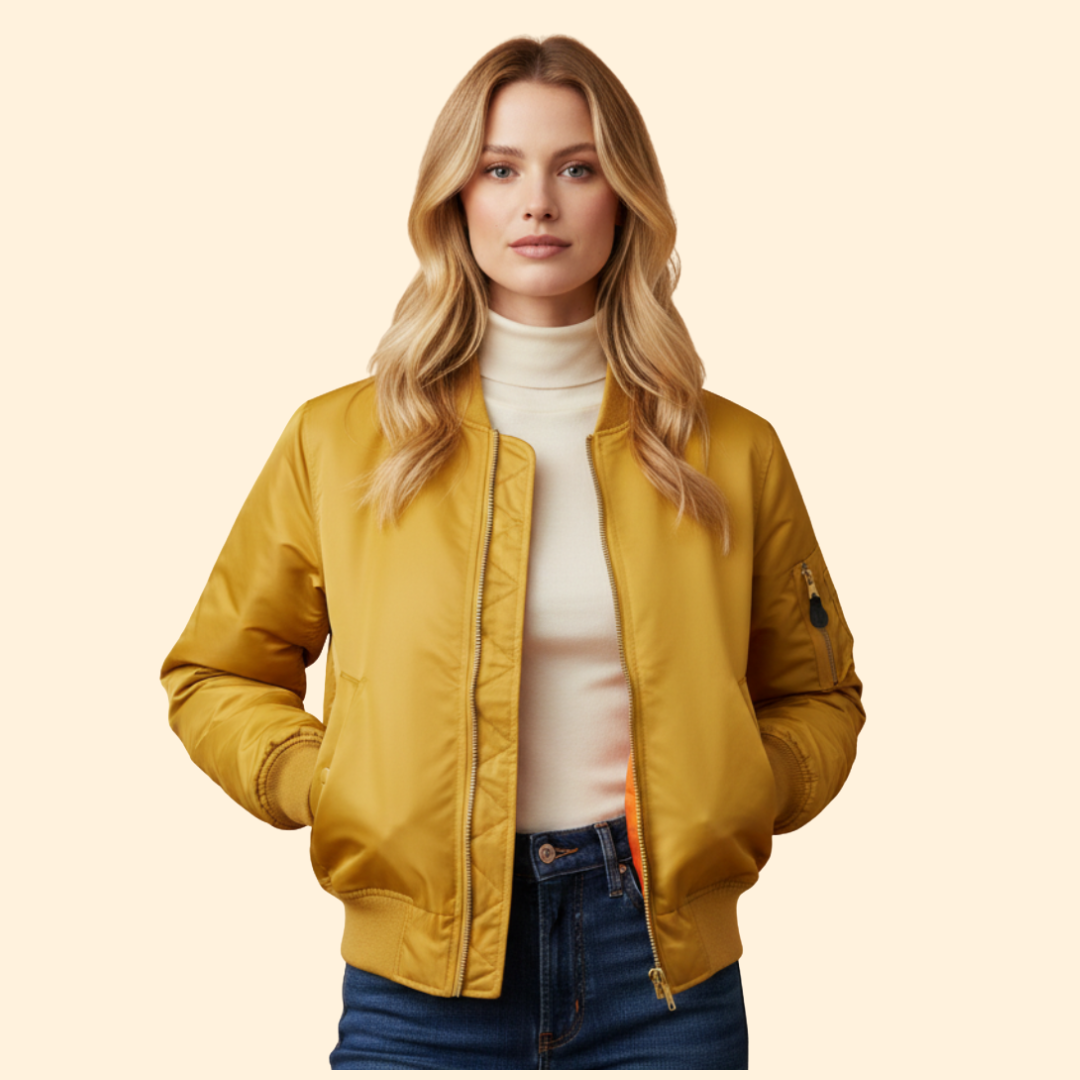 Women’s Classic Bomber Jacket – Casual Wear, Stylish Layering