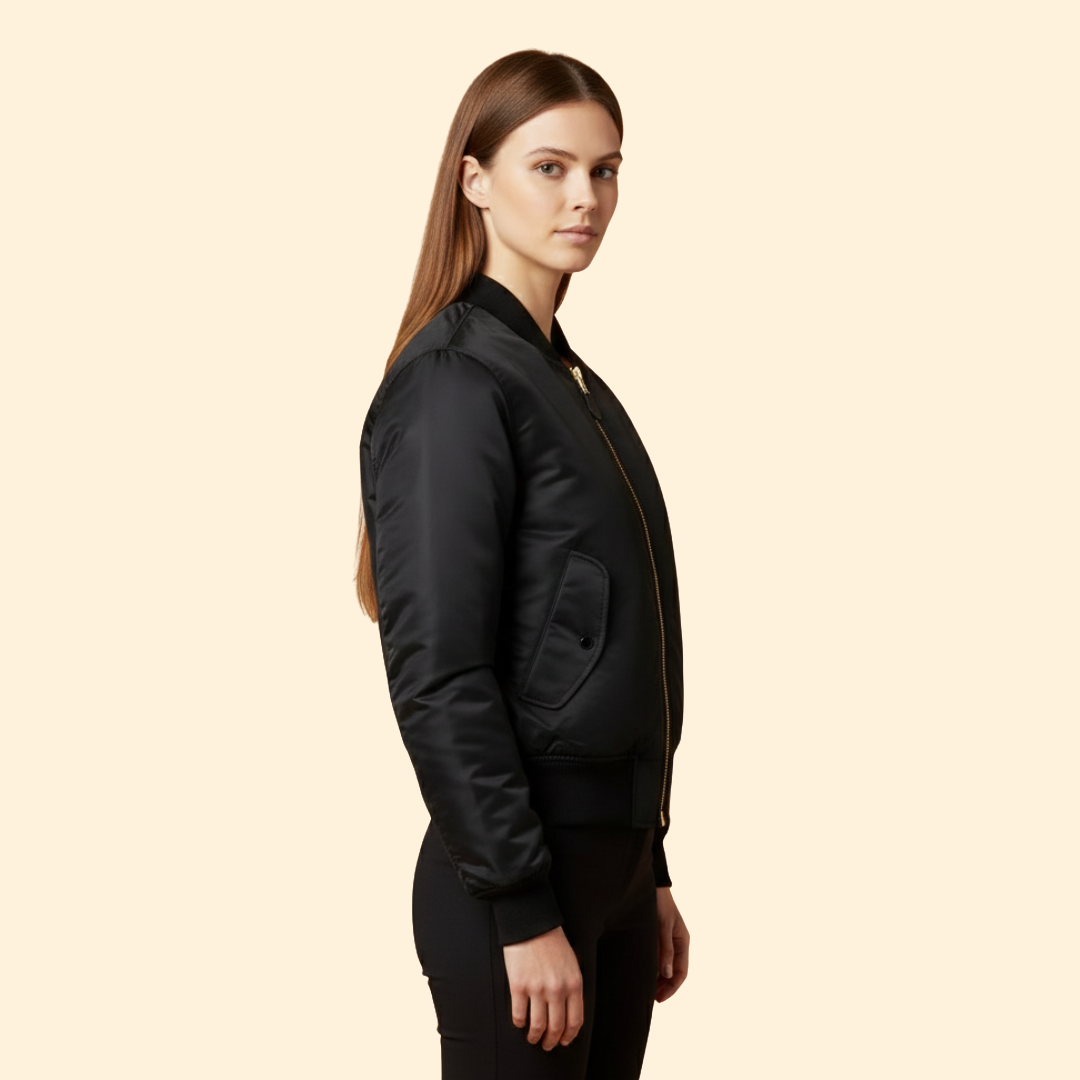 Women’s Classic Bomber Jacket – Casual Wear, Stylish Layering