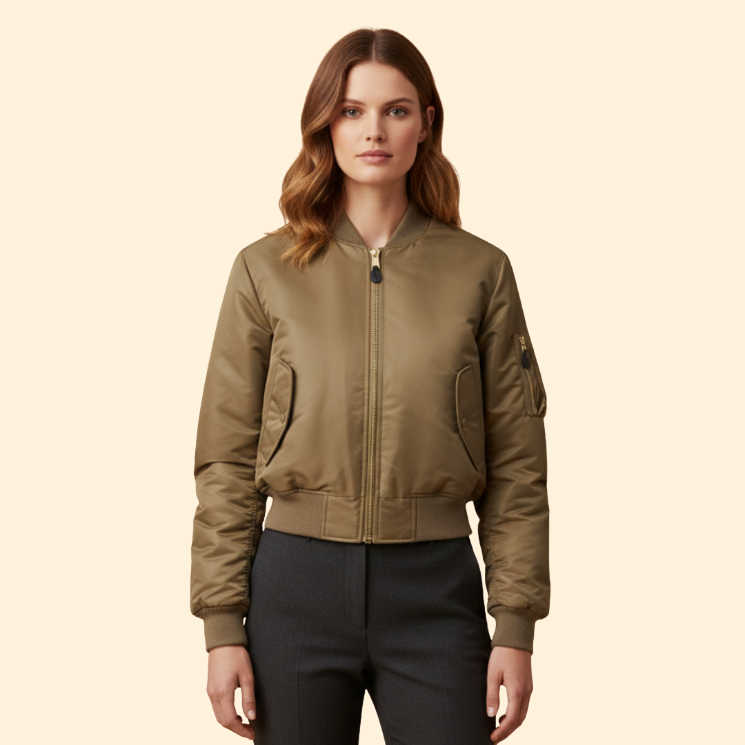 Women’s Classic Bomber Jacket – Casual Wear, Stylish Layering