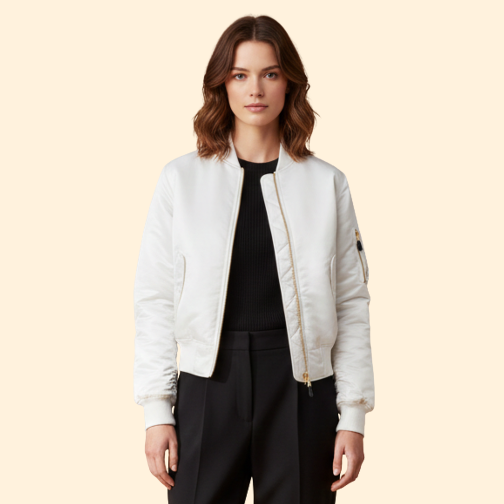 Women’s Classic Bomber Jacket – Casual Wear, Stylish Layering