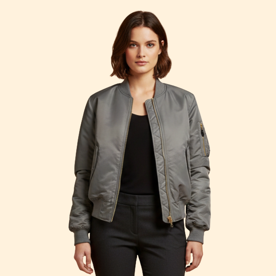 Women’s Classic Bomber Jacket – Casual Wear, Stylish Layering