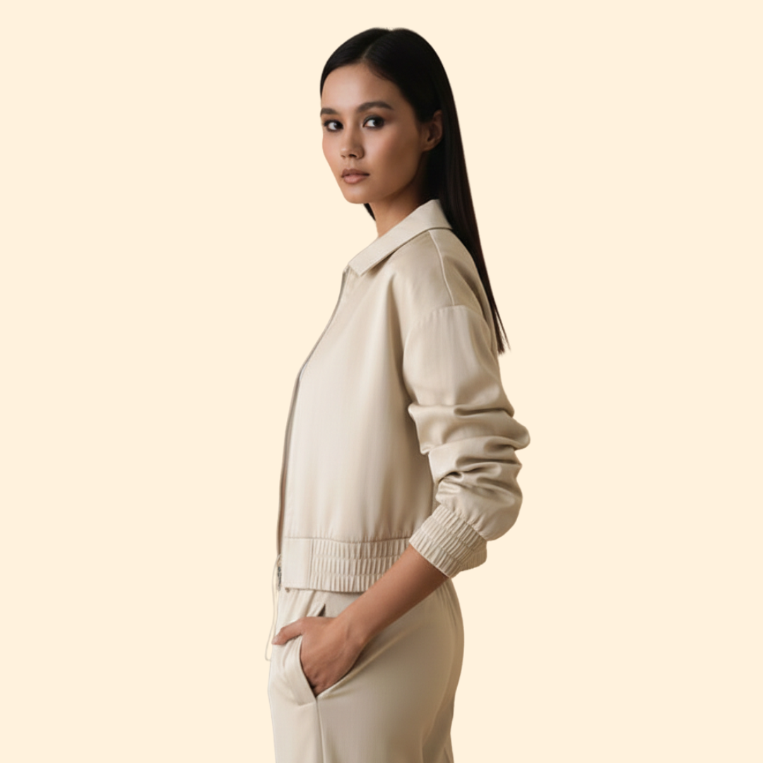 Women's Elegant Bomber Jacket – Casual Wear, Stylish Outfits