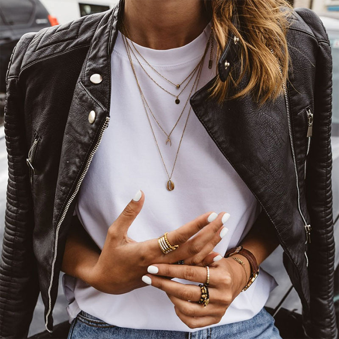 Faux Leather Biker Jacket with Zip Details for Women – Casual Wear, Everyday Style