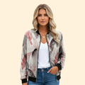 Women's Printed Bomber Jacket – Casual Wear, Stylish Layering