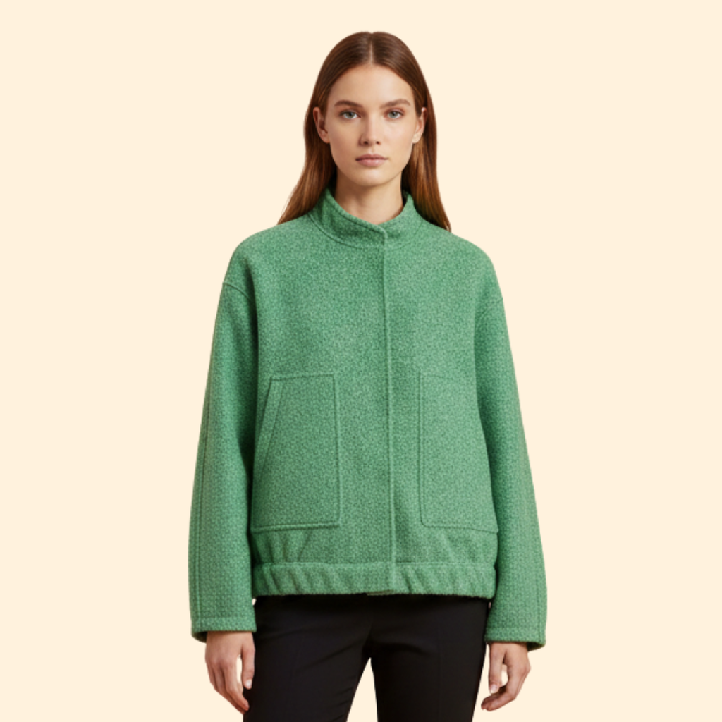 Women's Relaxed Fit Bomber Jacket in Blue – Casual Wear, Everyday Style