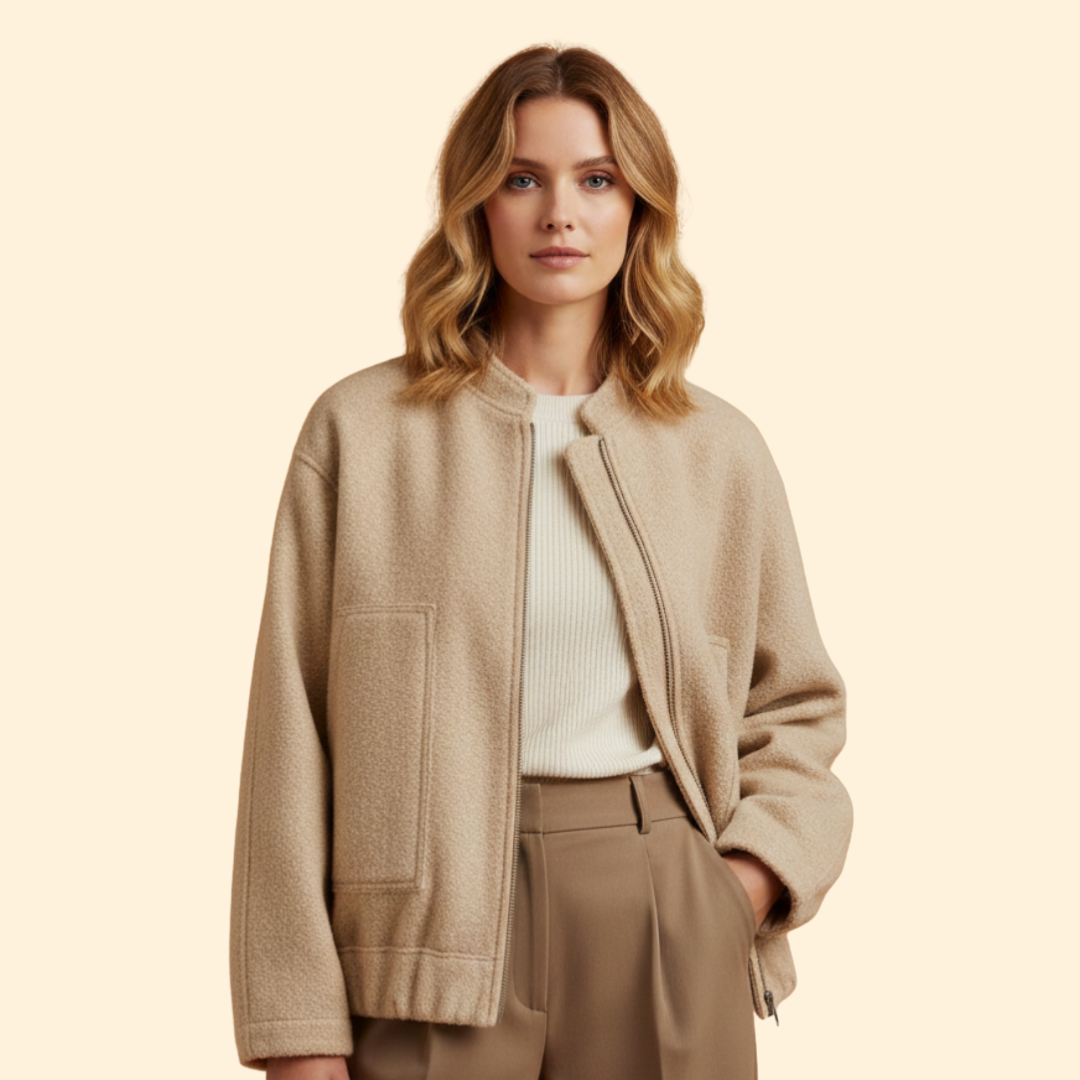 Women's Relaxed Fit Bomber Jacket in Blue – Casual Wear, Everyday Style