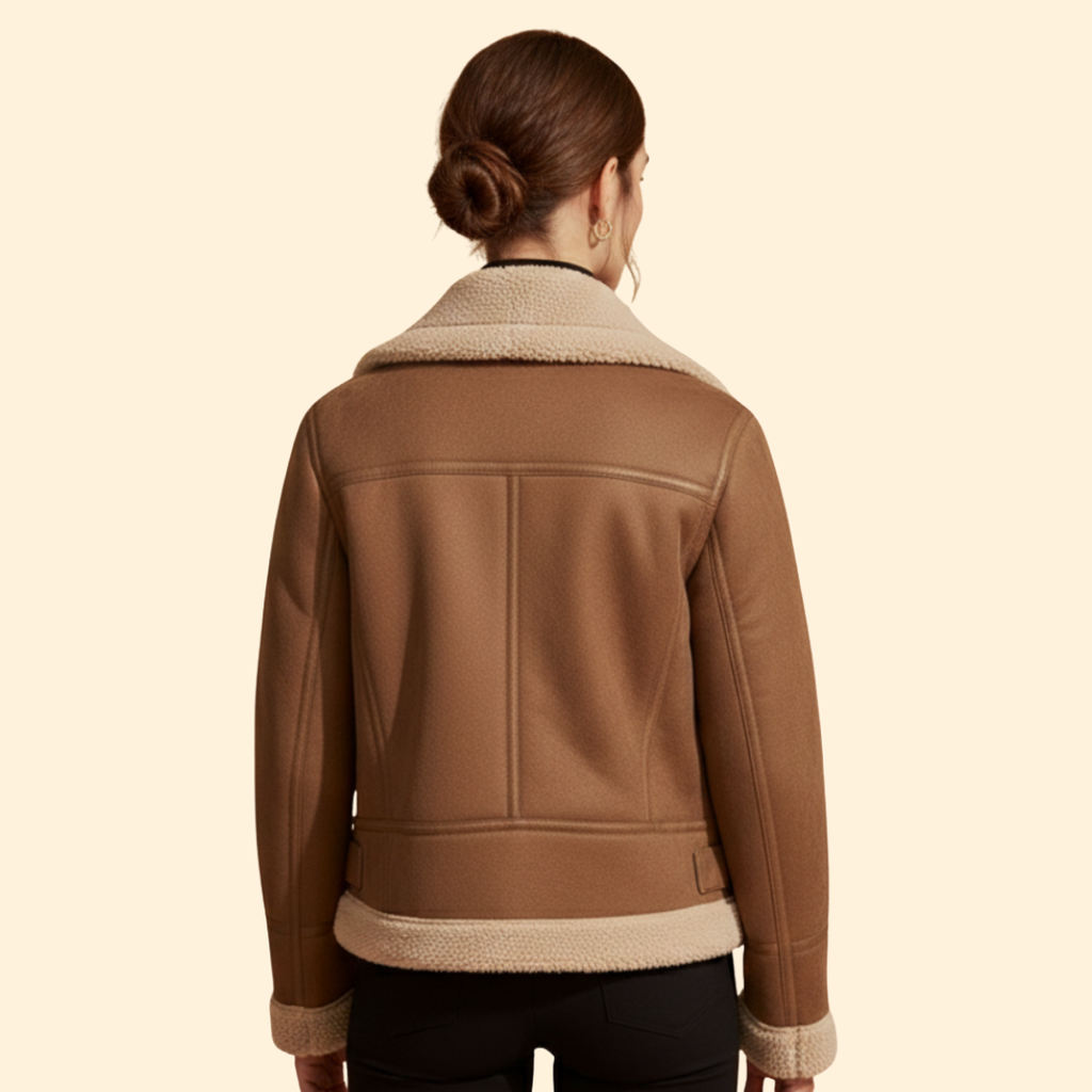 Women’s Sherpa Bomber Jacket – Casual Wear, Winter Fashion