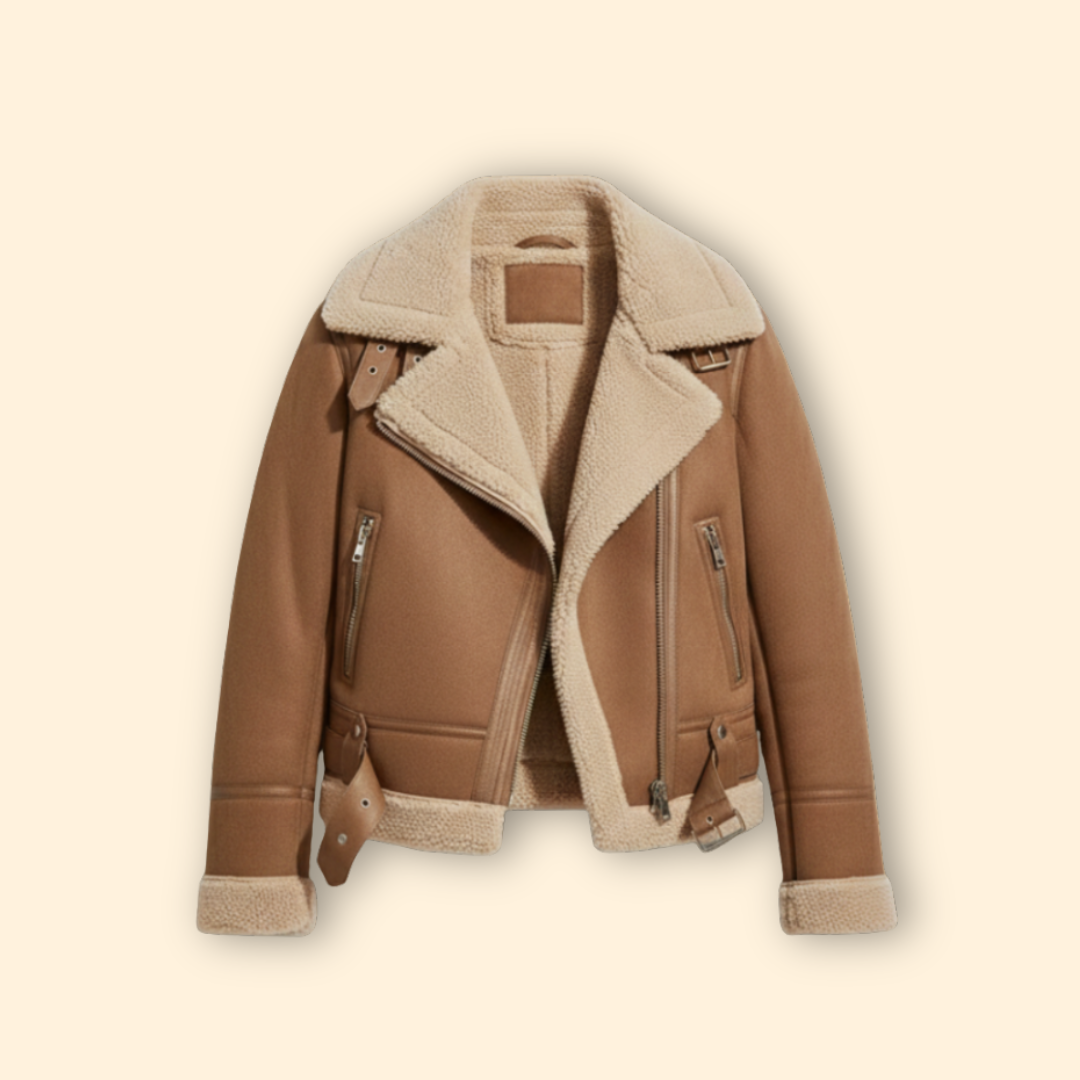 Women’s Sherpa Bomber Jacket – Casual Wear, Winter Fashion