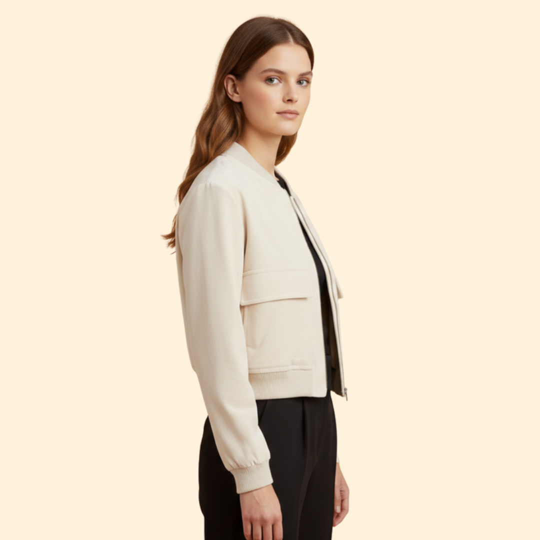 Women’s Velvet Bomber Jacket – Casual Wear, Stylish Layering