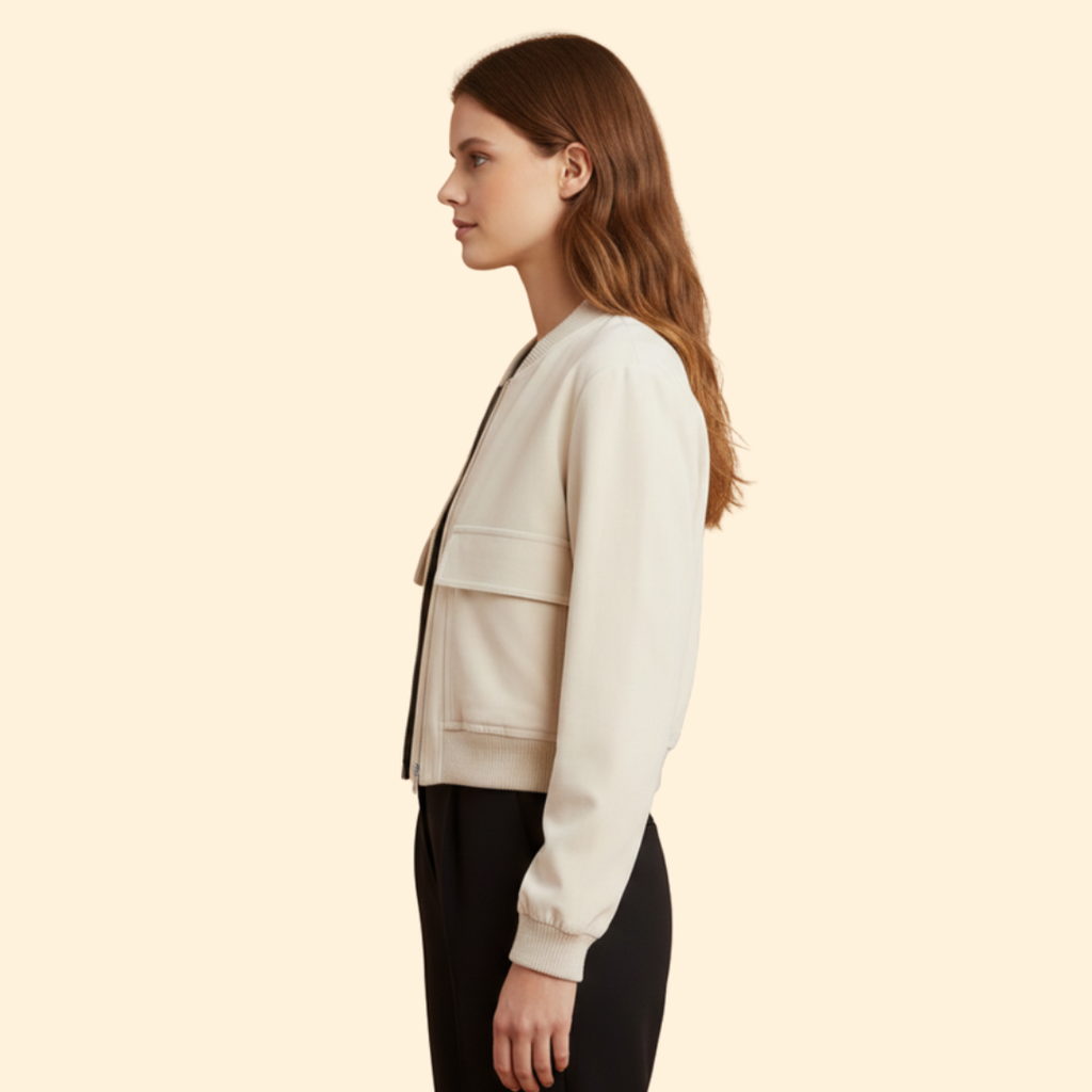 Women’s Velvet Bomber Jacket – Casual Wear, Stylish Layering