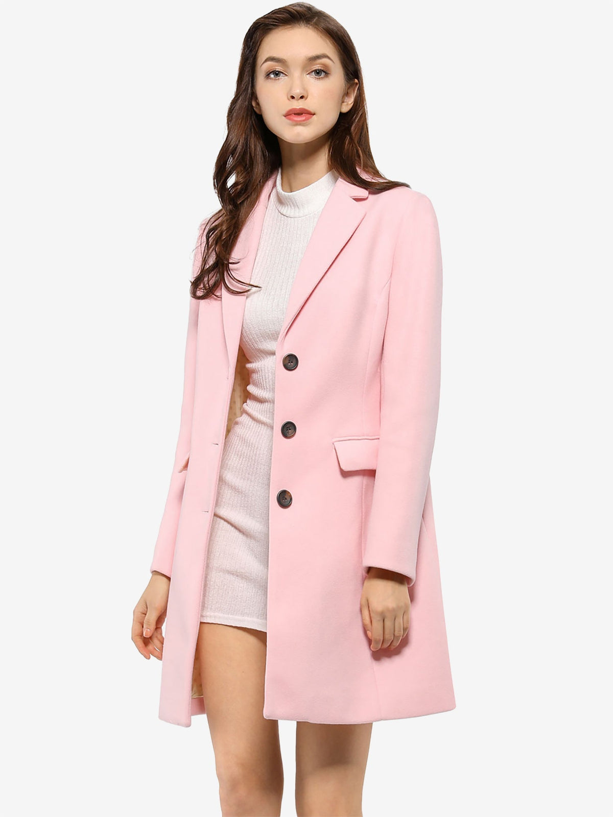 Classic Wool Coat with Collar – Stylish Outerwear for Office, Casual Wear