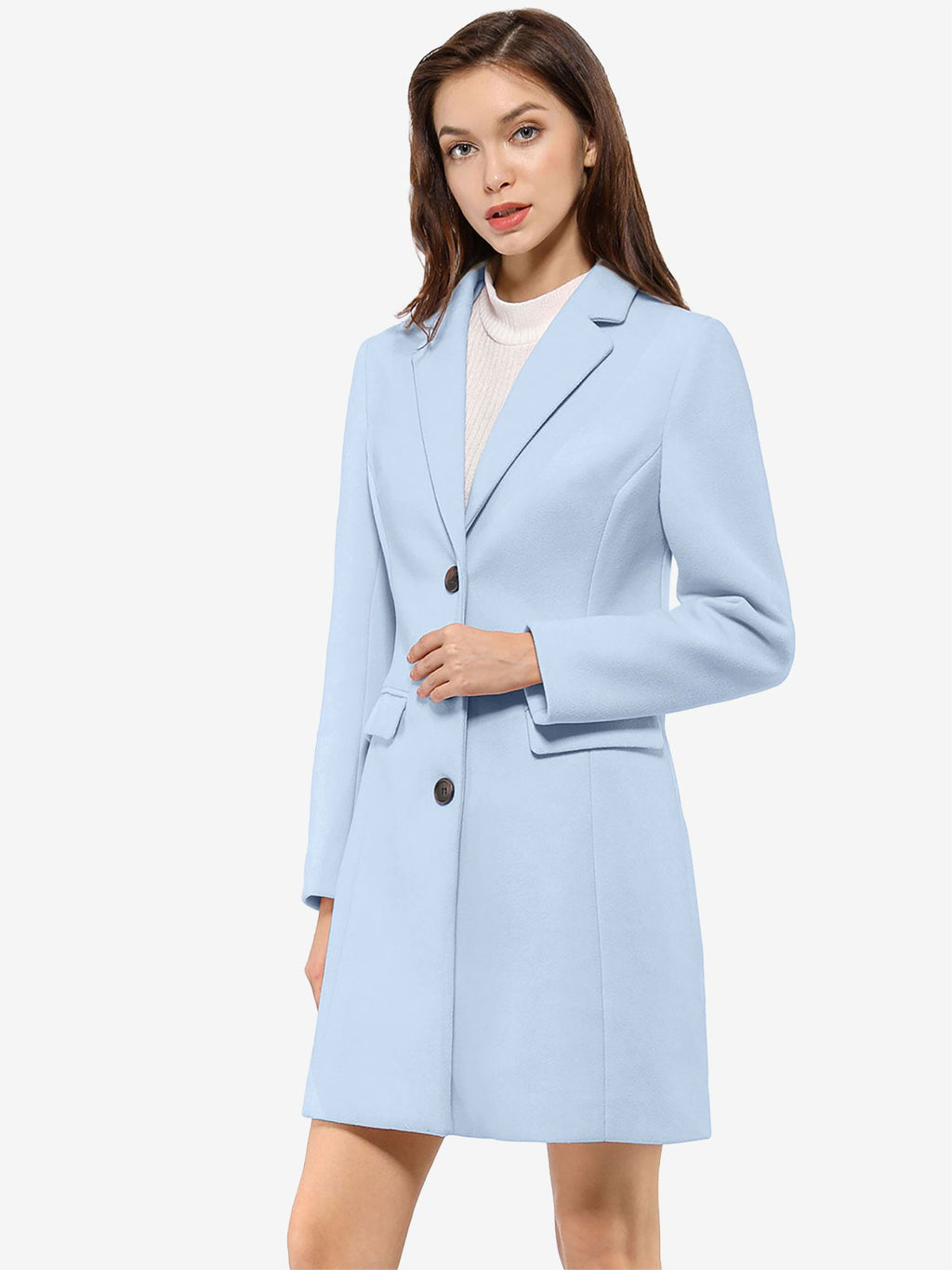 Classic Wool Coat with Collar – Stylish Outerwear for Office, Casual Wear