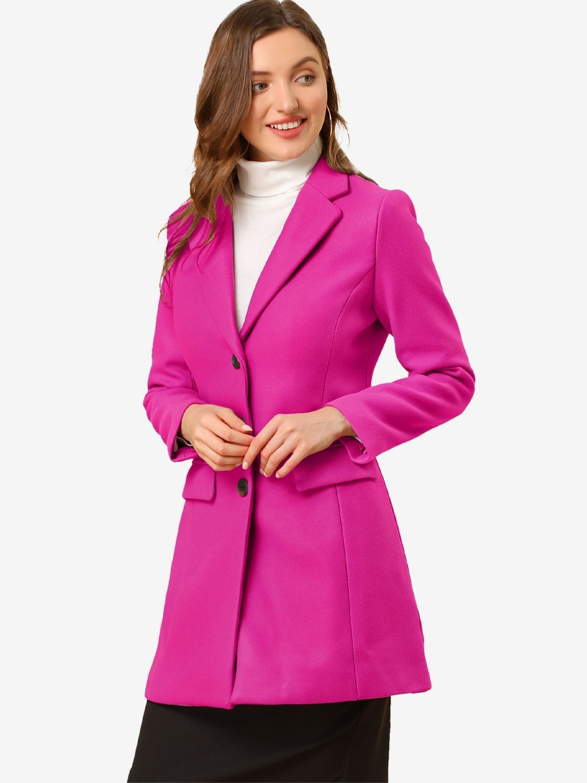 Classic Wool Coat with Collar – Stylish Outerwear for Office, Casual Wear