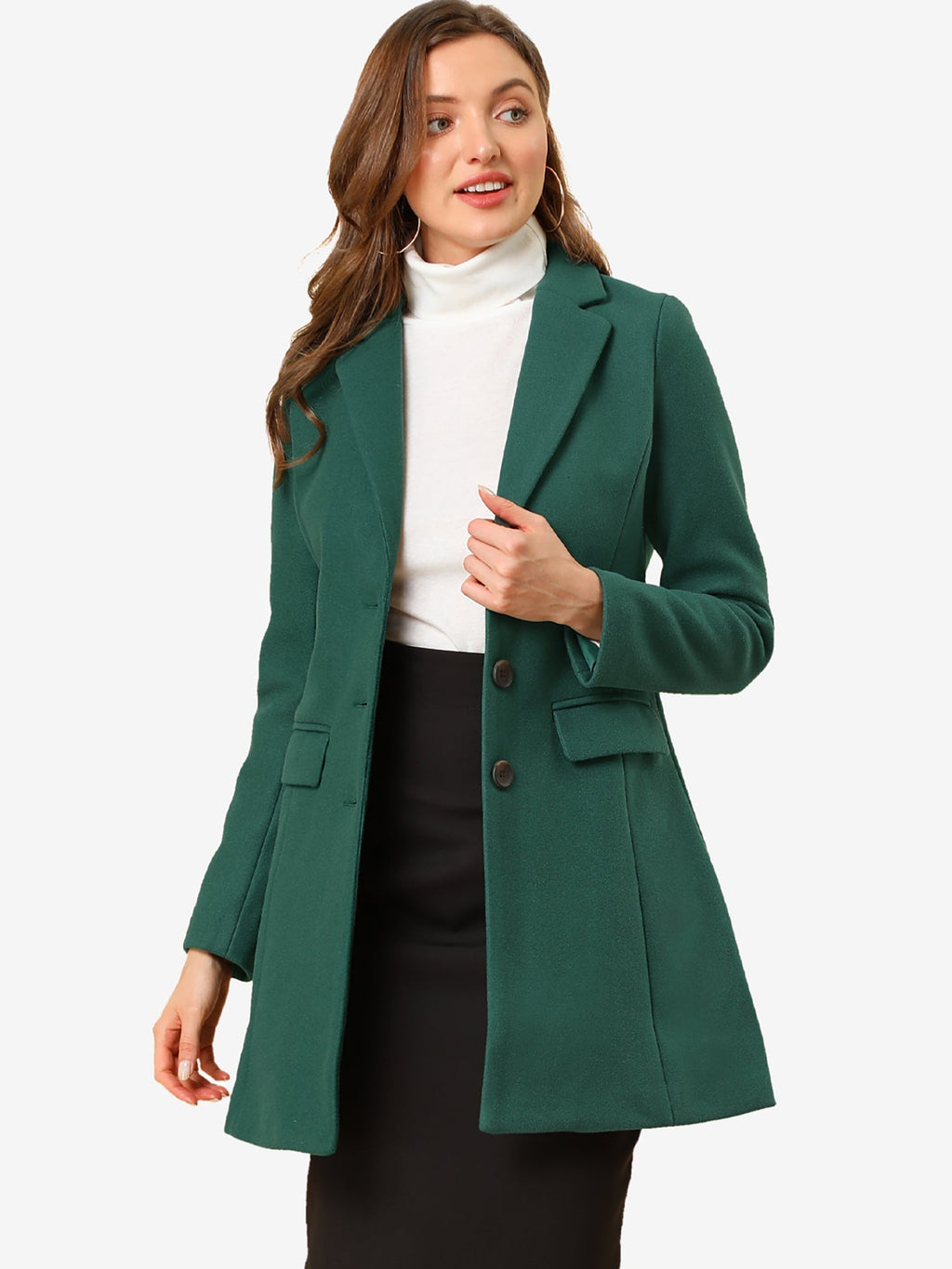 Classic Wool Coat with Collar – Stylish Outerwear for Office, Casual Wear
