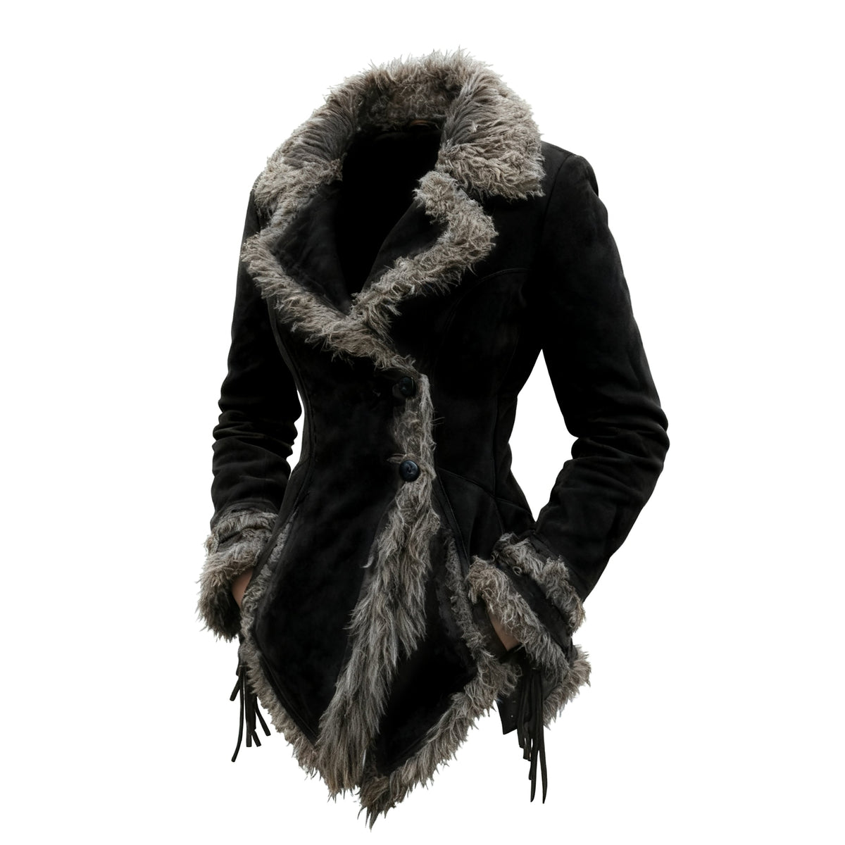 Shearling-Trimmed Jacket for Winter | Stylish Suede – Outdoor, Casual