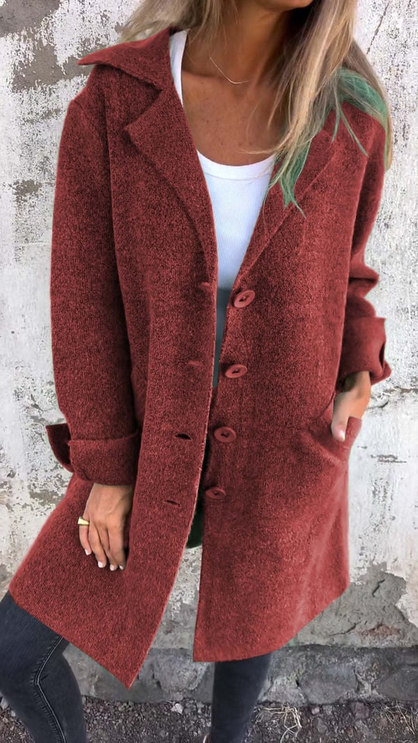 Jacket with Buttons in Soft Fabric – Office, Casual Wear