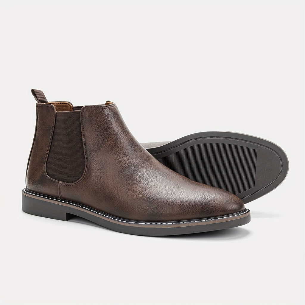 Men's Leather Chelsea Boots with Elastic Gussets – Casual, Everyday Wear