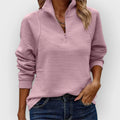 Half-Zip Pullover Jumper in Pink or White – Casual Wear, Layering Essential