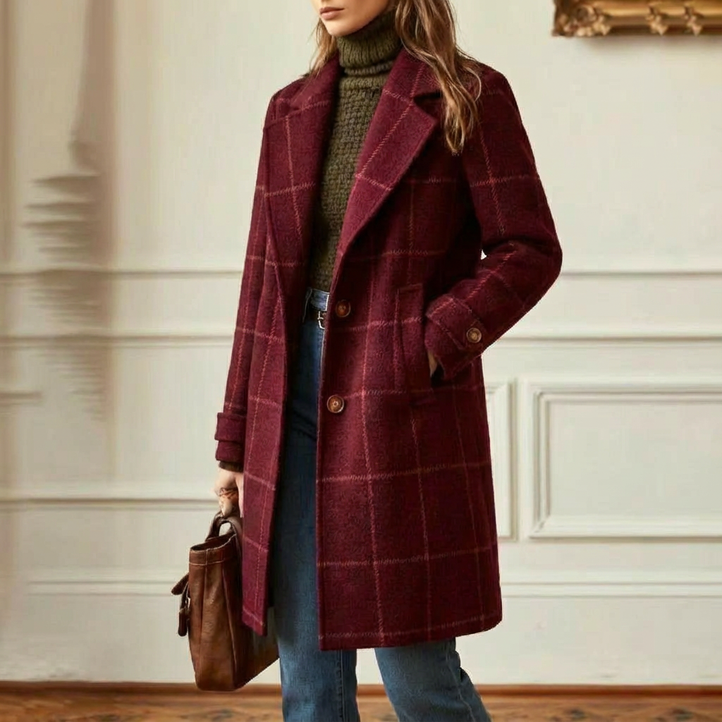 Wool Check Coat – Warm Layering, Stylish Everyday Wear