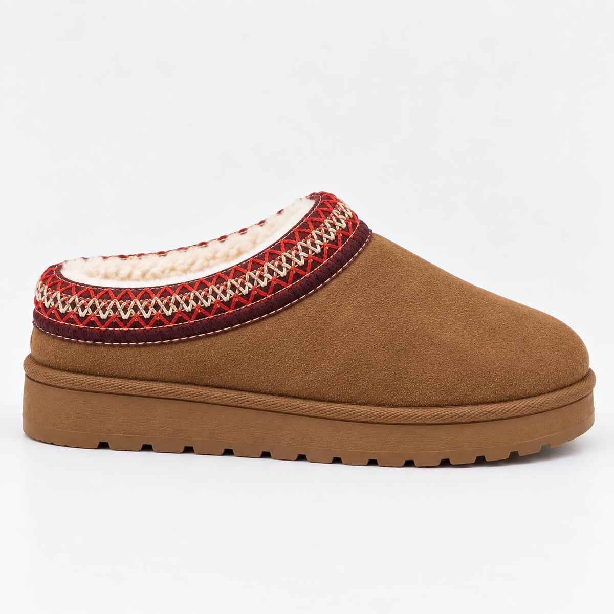 Women’s Suede Clogs with Warm Fur Lining – Casual Winter Footwear, Slip-On Comfort
