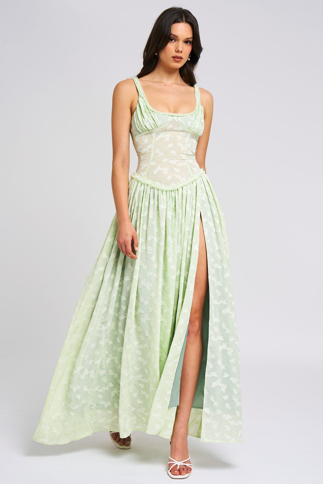 Floral Maxi Dress Women UK – Ruched Detail Evening Gown, Wedding Guest Cocktail