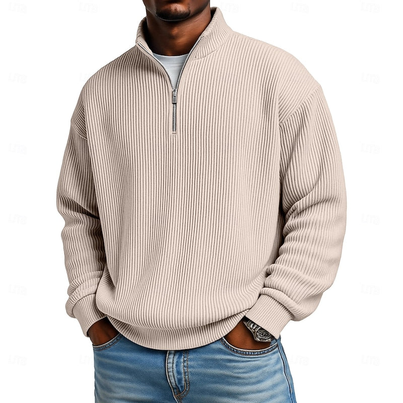Ribbed Quarter-Zip Jumper – Casual Wear, Everyday Comfort