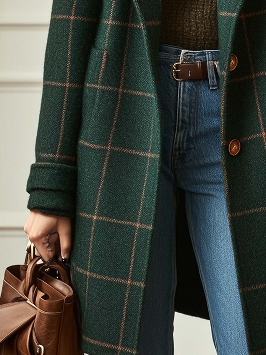 Wool Check Coat – Warm Layering, Stylish Everyday Wear
