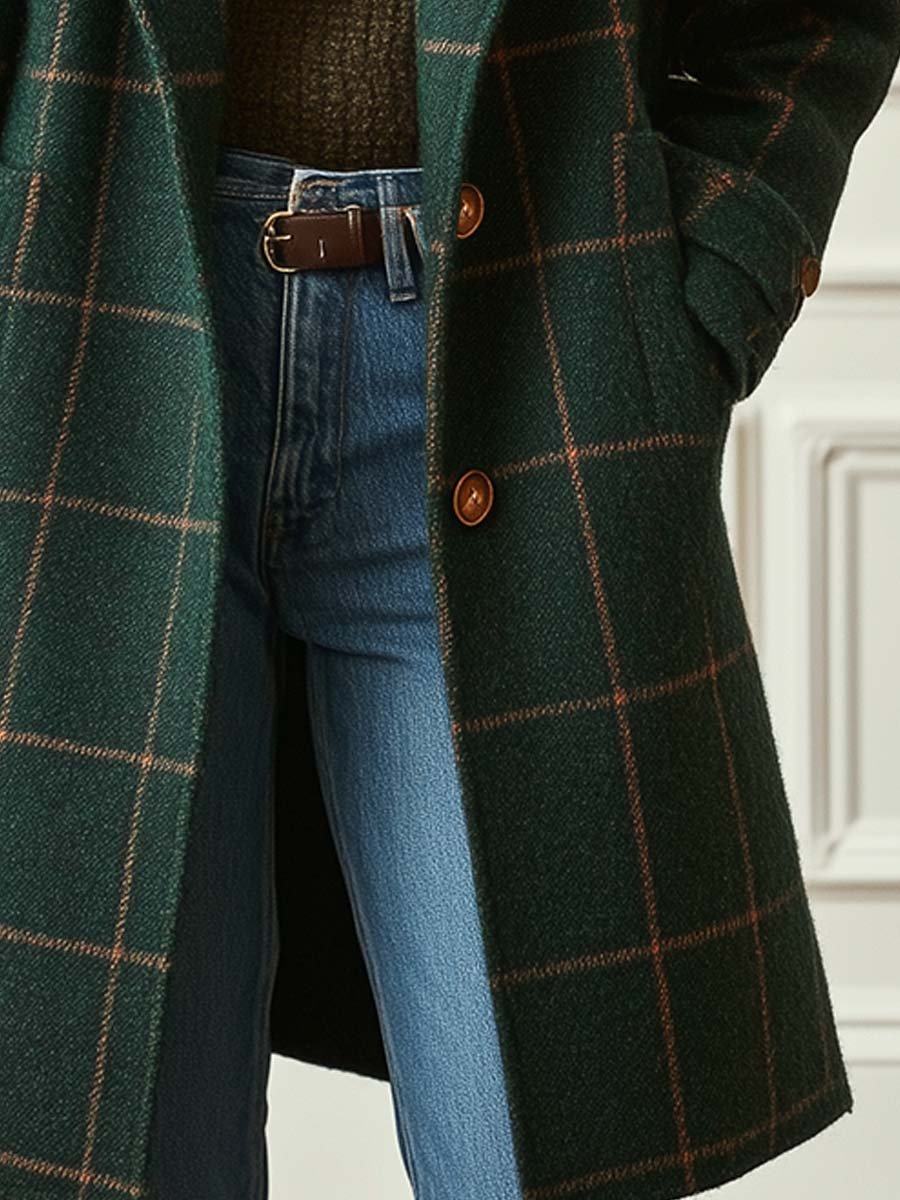 Wool Check Coat – Warm Layering, Stylish Everyday Wear