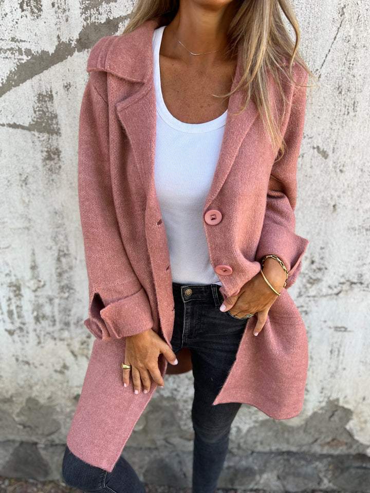 Jacket with Buttons in Soft Fabric – Office, Casual Wear