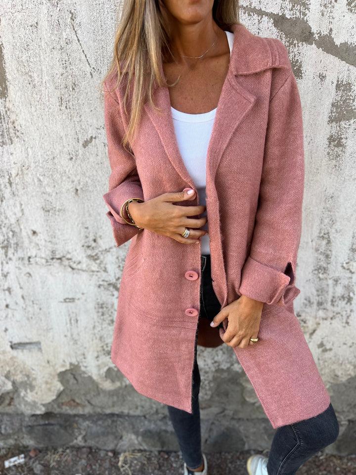 Jacket with Buttons in Soft Fabric – Office, Casual Wear