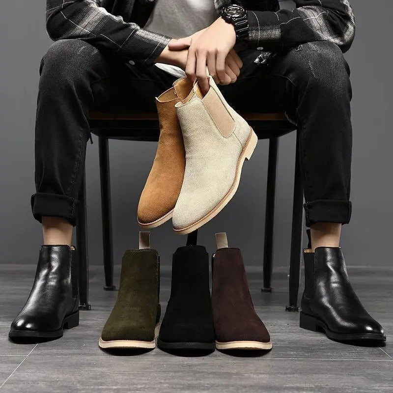 Men's Chelsea Boots with Elastic Gusset and Pull Tab – Casual, Office