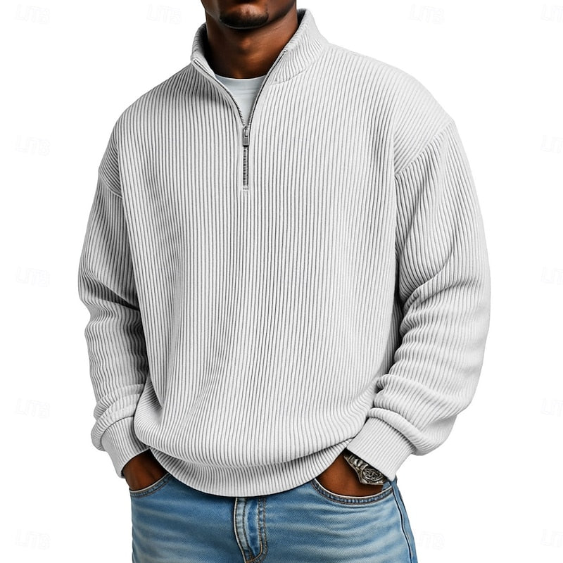 Ribbed Quarter-Zip Jumper – Casual Wear, Everyday Comfort