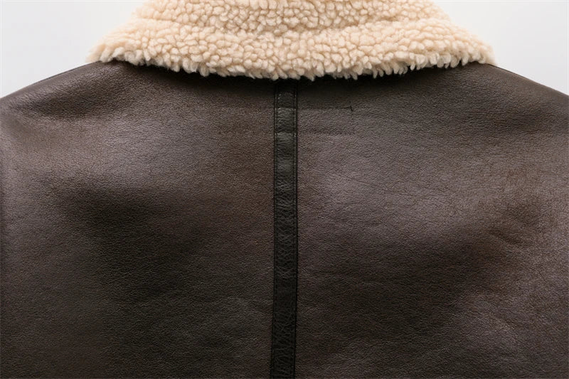 Women's Aviator Jacket with Belted Design – Casual, Winter Wear