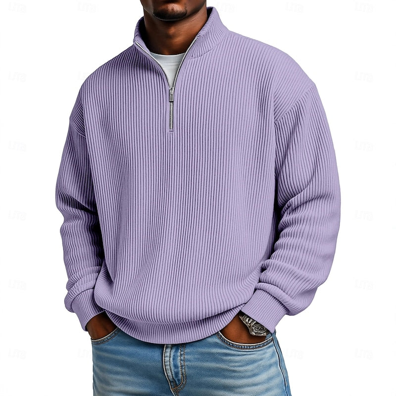 Ribbed Quarter-Zip Jumper – Casual Wear, Everyday Comfort