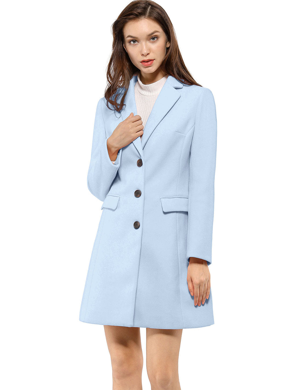 Classic Wool Coat with Collar – Stylish Outerwear for Office, Casual Wear