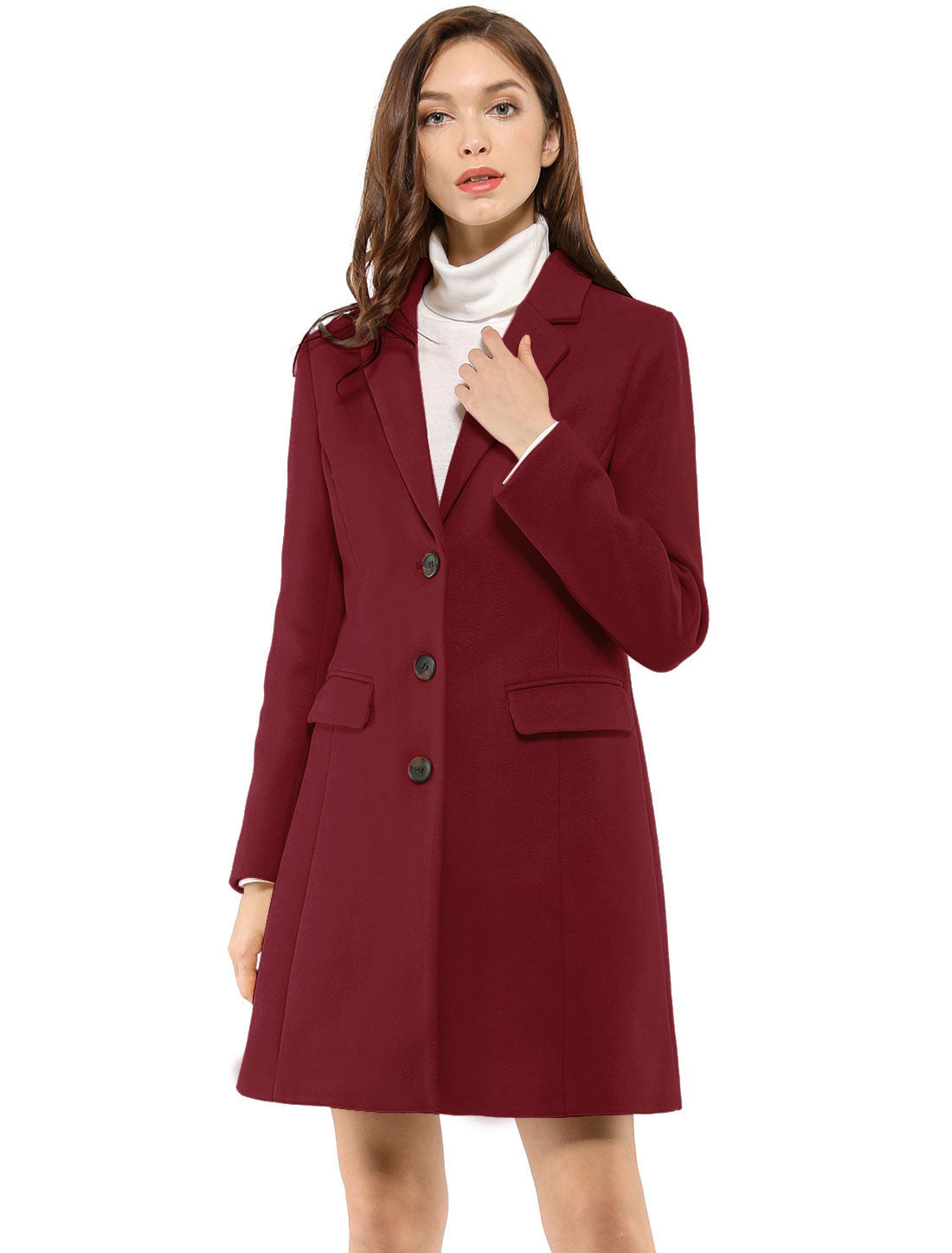 Classic Wool Coat with Collar – Stylish Outerwear for Office, Casual Wear