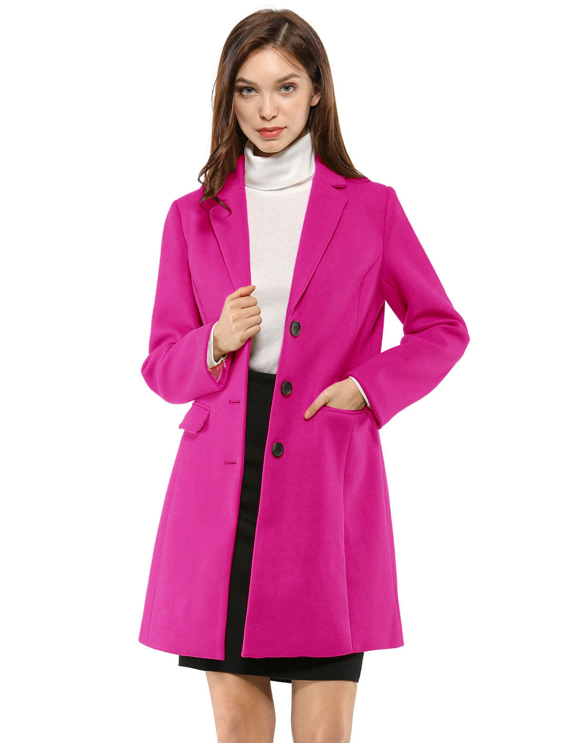 Classic Wool Coat with Collar – Stylish Outerwear for Office, Casual Wear