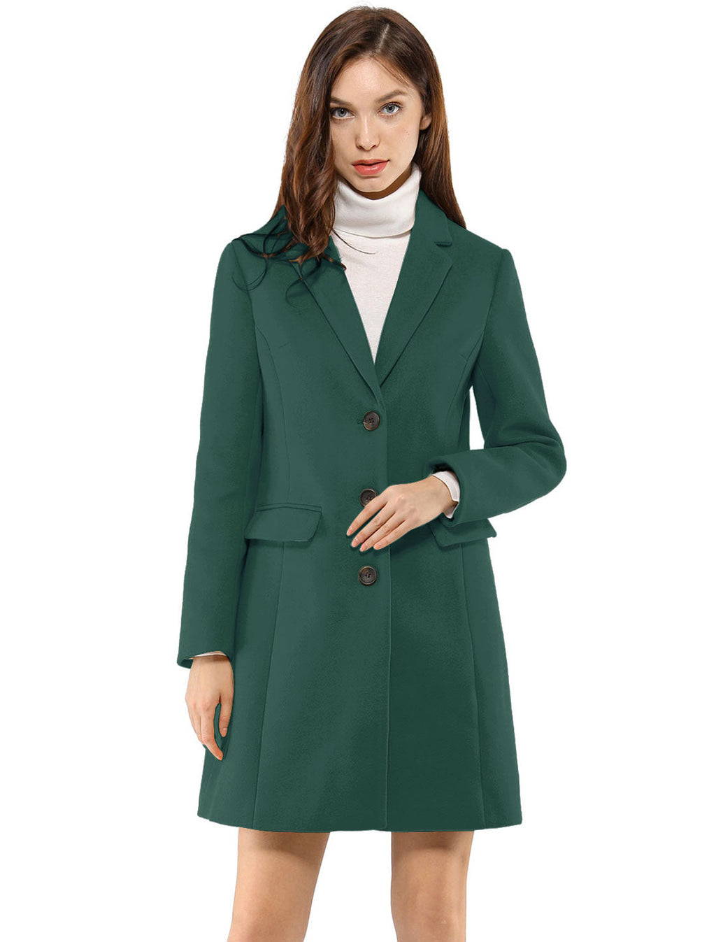 Classic Wool Coat with Collar – Stylish Outerwear for Office, Casual Wear
