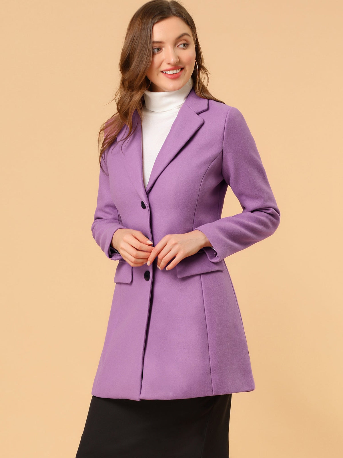 Classic Wool Coat with Collar – Stylish Outerwear for Office, Casual Wear
