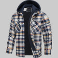 Men's Plaid Hooded Shirt Jacket with Quilted Lining – Casual, Outdoor